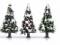 Busch 6464 3 Weihnachtsbäume verschneit mit bunten Kugeln 40mm hoch H0