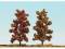 Busch 6755 2 Laubbäume herbstrot Laubbaum Baum 15cm H0