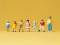 Preiser 79043 Schulkinder 7 Figuren Kinder Schule N
